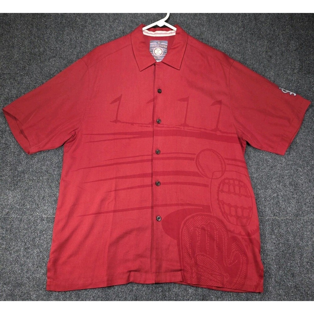 Tommy Bahama Baseball Fever Catch It Silk Shirt St Louis Cardinals Mens M